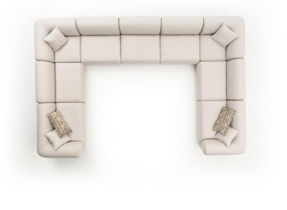 Ecksofa U-Form Luxus Wohnzimmer Stil Modern Polstersofa Textil